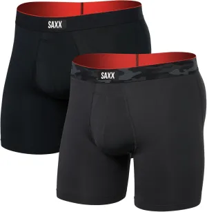 SAXX Underwear Co. Men's Underwear with Pouch Multi Sport Mesh Boxer Brief Fly 2Pk, Remote Camo Wb/Black, XX-Large