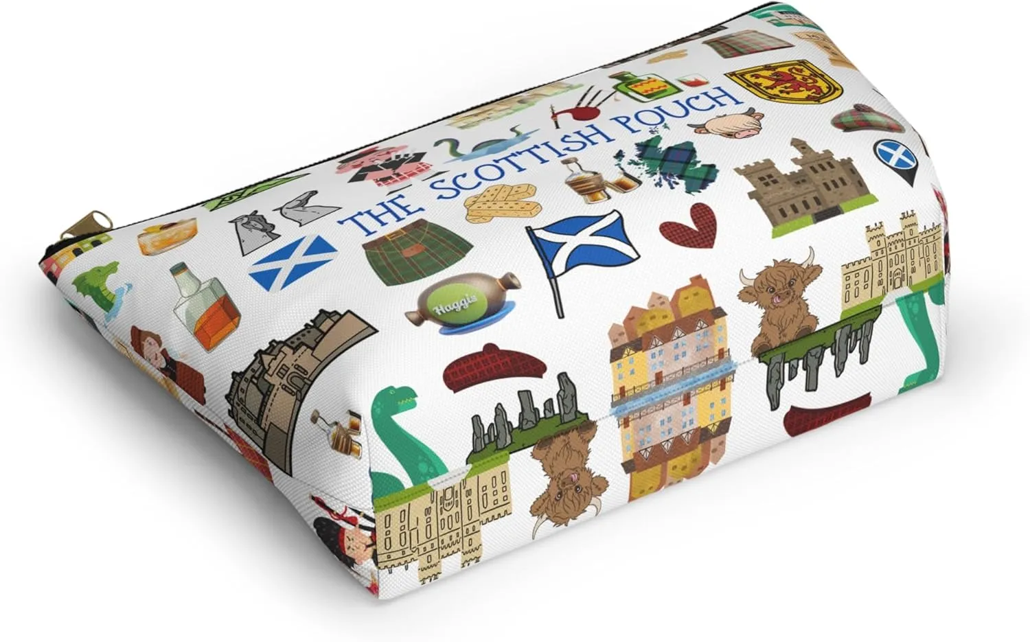 Scottish Pouch Travel Bag for Scottish, Tartan Utility Bag, Scotland Accessory Pouch, Scottish Gift Bag