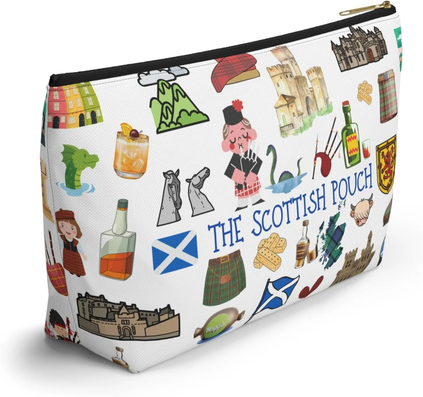 Scottish Pouch Travel Bag for Scottish, Tartan Utility Bag, Scotland Accessory Pouch, Scottish Gift Bag