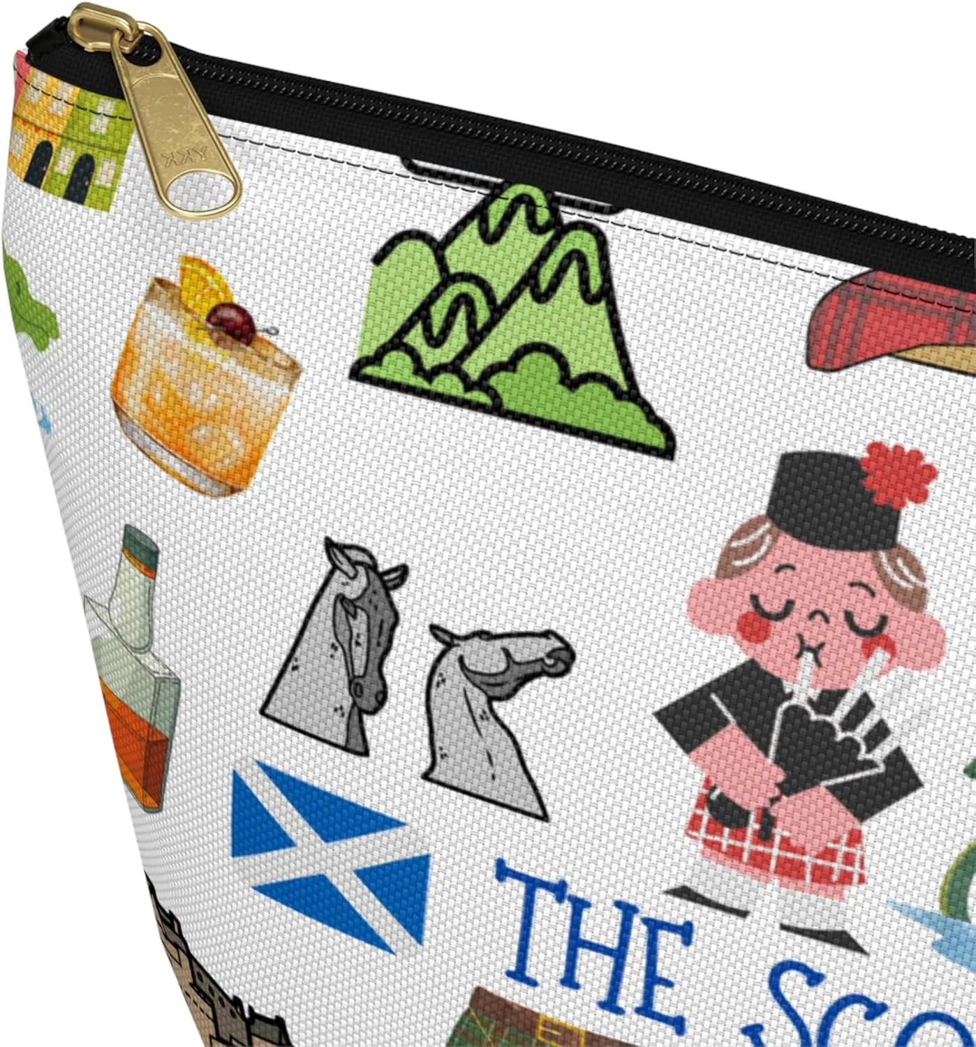 Scottish Pouch Travel Bag for Scottish, Tartan Utility Bag, Scotland Accessory Pouch, Scottish Gift Bag