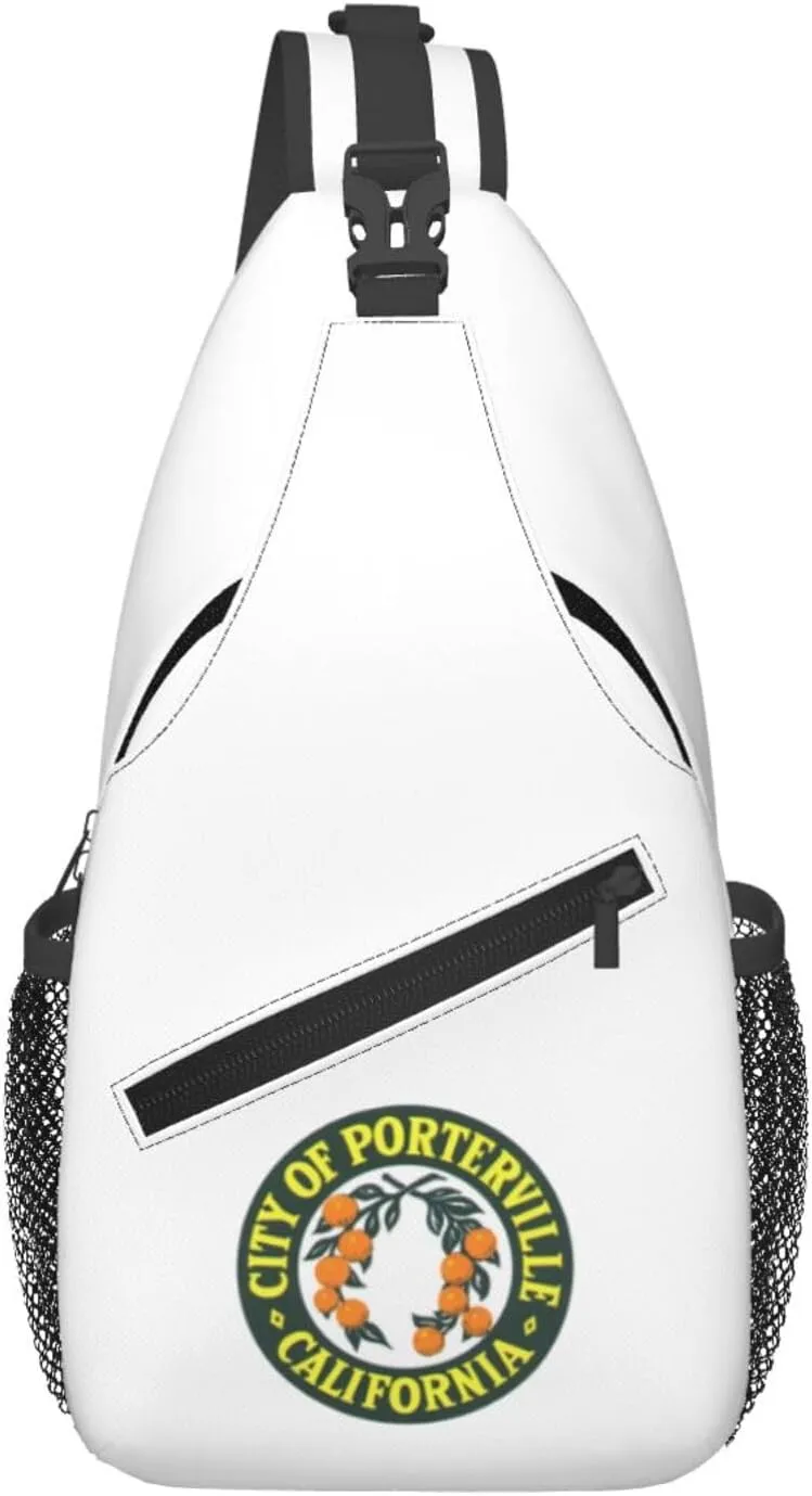 Seal Of Porterville, California Crossbody Bags For Women Men Chest Backpack Gym Shoulder Bag Travel Outdoor Sports Casual Crossbody Bags