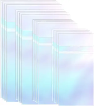 Sepamoon 4 Size 240 Pcs Resealable Reliable Bags Iridescent Holographic Cellophane Treat Bag for Candy Aluminum Foil