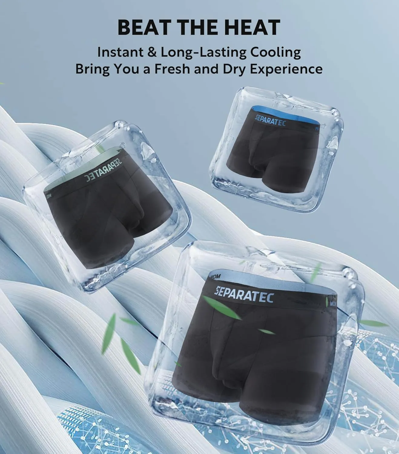 Separatec Dual Pouch Mens Underwear Breathable Cooling Rayon Made from Bamboo Underwear Men, Boxer Briefs and Trunks 7 Pack