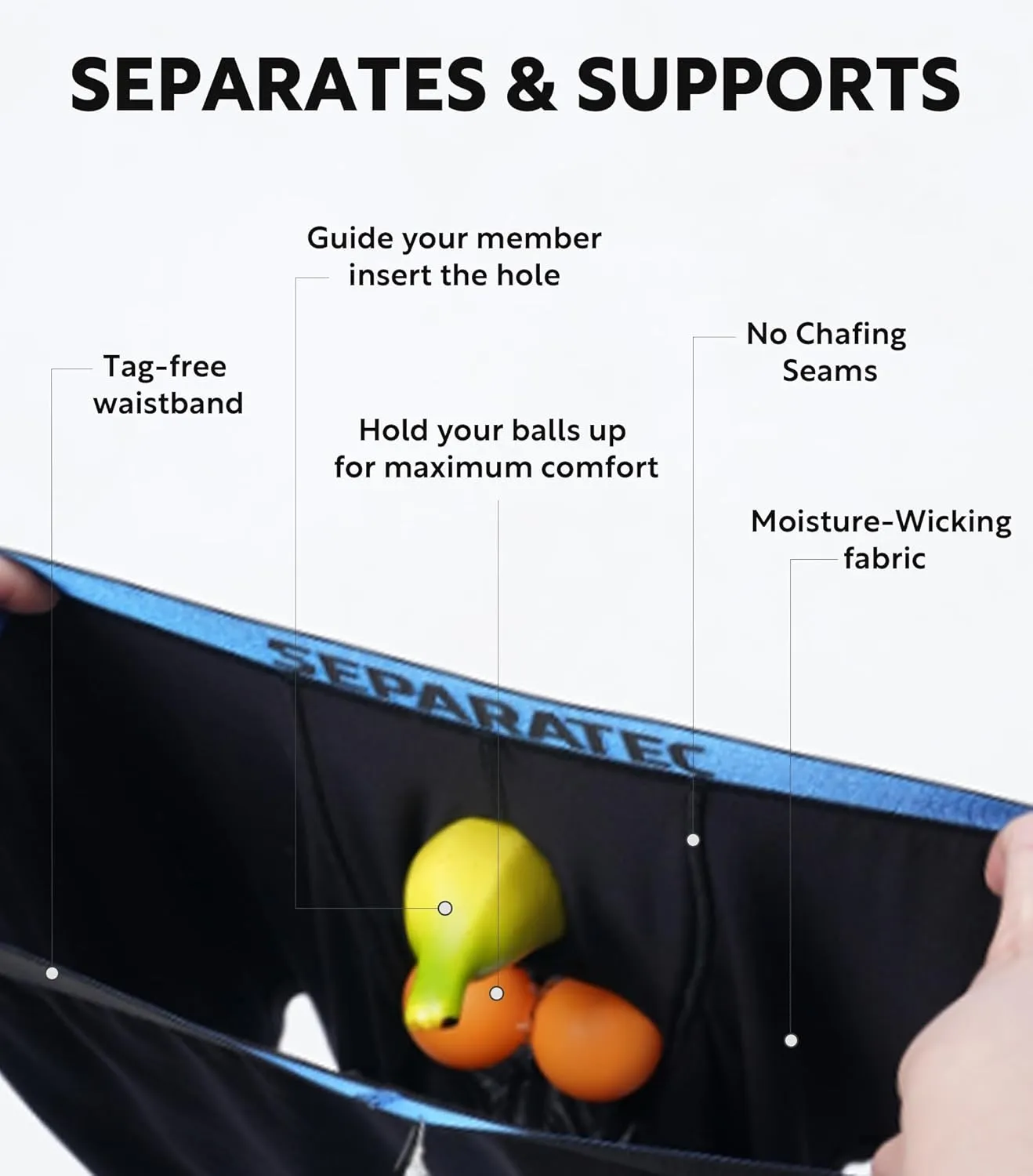 Separatec Dual Pouch Mens Underwear Breathable Cooling Rayon Made from Bamboo Underwear Men, Boxer Briefs and Trunks 7 Pack