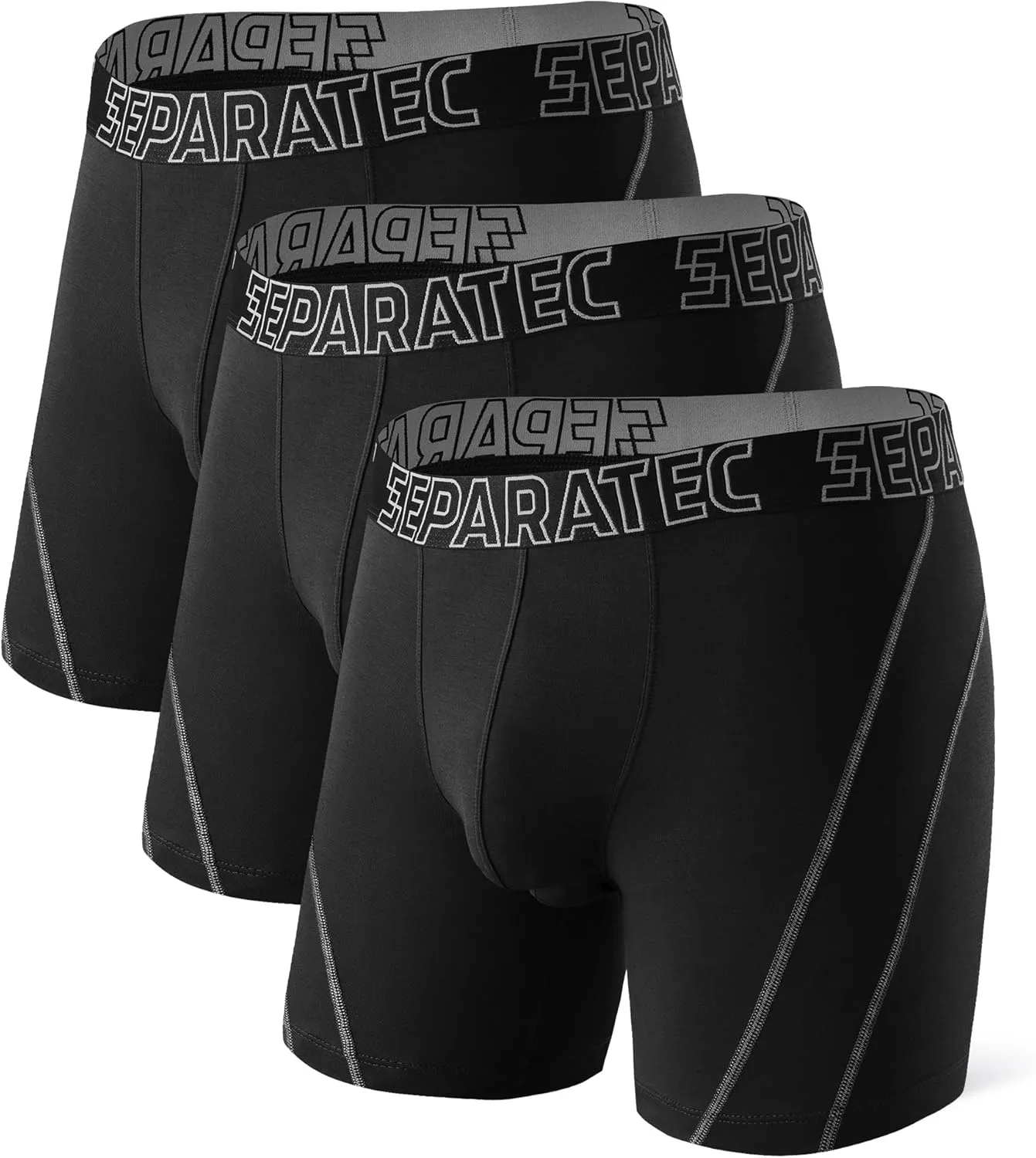 Separatec Dual Pouch Underwear for Men Moisture Wicking Breathable and Soft Men's Underwear Boxer Briefs with Fly 3 or 6 Pack