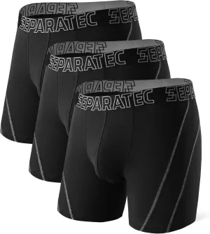Separatec Dual Pouch Underwear for Men Moisture Wicking Breathable and Soft Men's Underwear Boxer Briefs with Fly 3 or 6 Pack