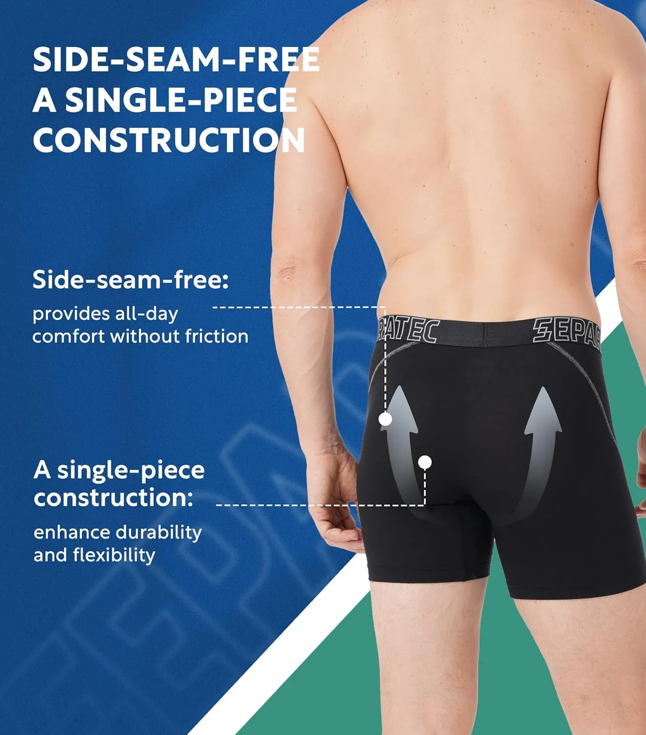 Separatec Dual Pouch Underwear for Men Moisture Wicking Breathable and Soft Men's Underwear Boxer Briefs with Fly 3 or 6 Pack