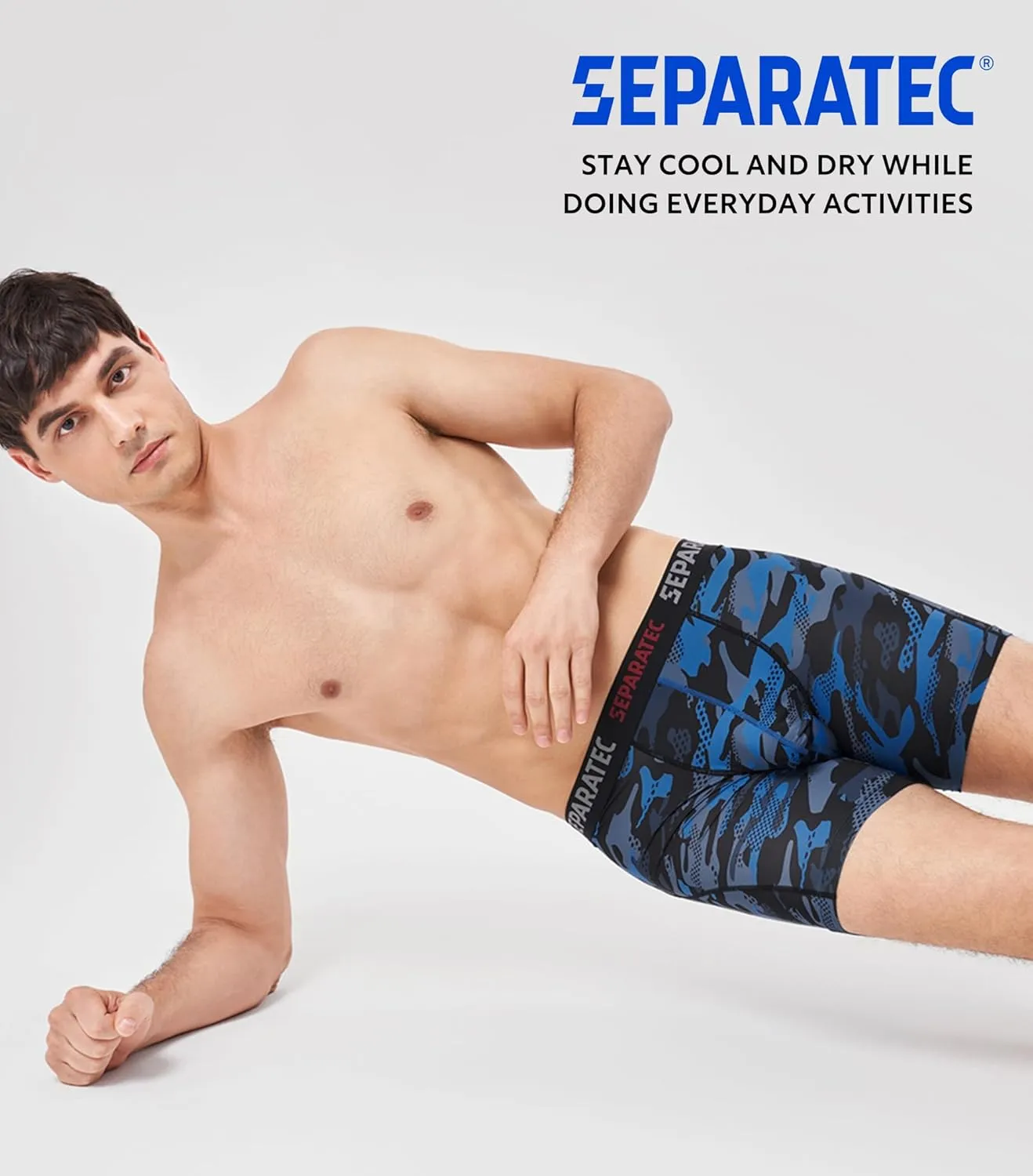 Separatec Mens Underwear with Pouch for balls Anti Chafing Underwear Men Athletic Sport Performance Long Boxer Briefs 3 Pack