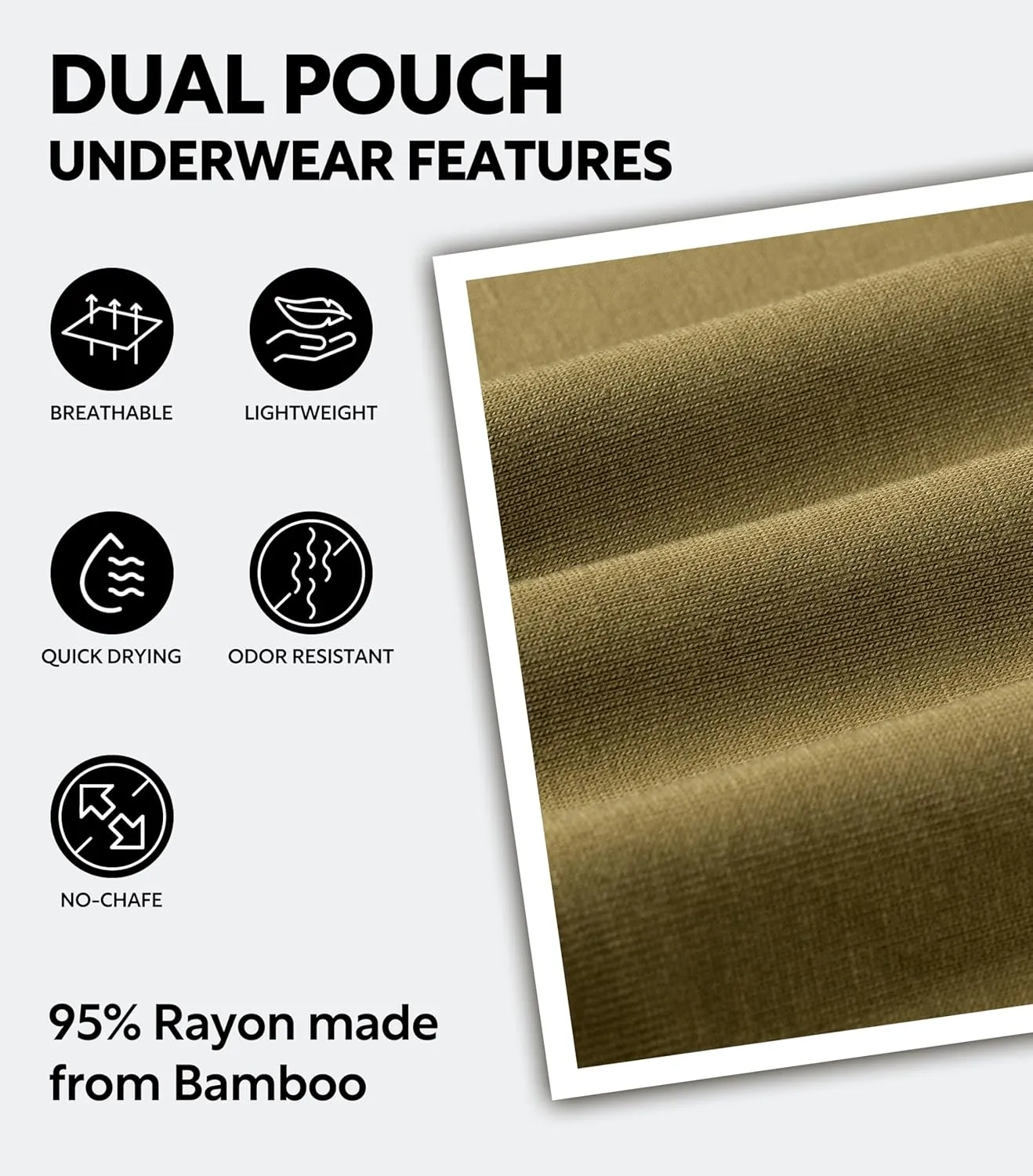Separatec Mens Underwear with Pouch Moisture Wicking Rayon Made From Bamboo Underwear Men Breathable Boxer Briefs 3 or 6 Pack