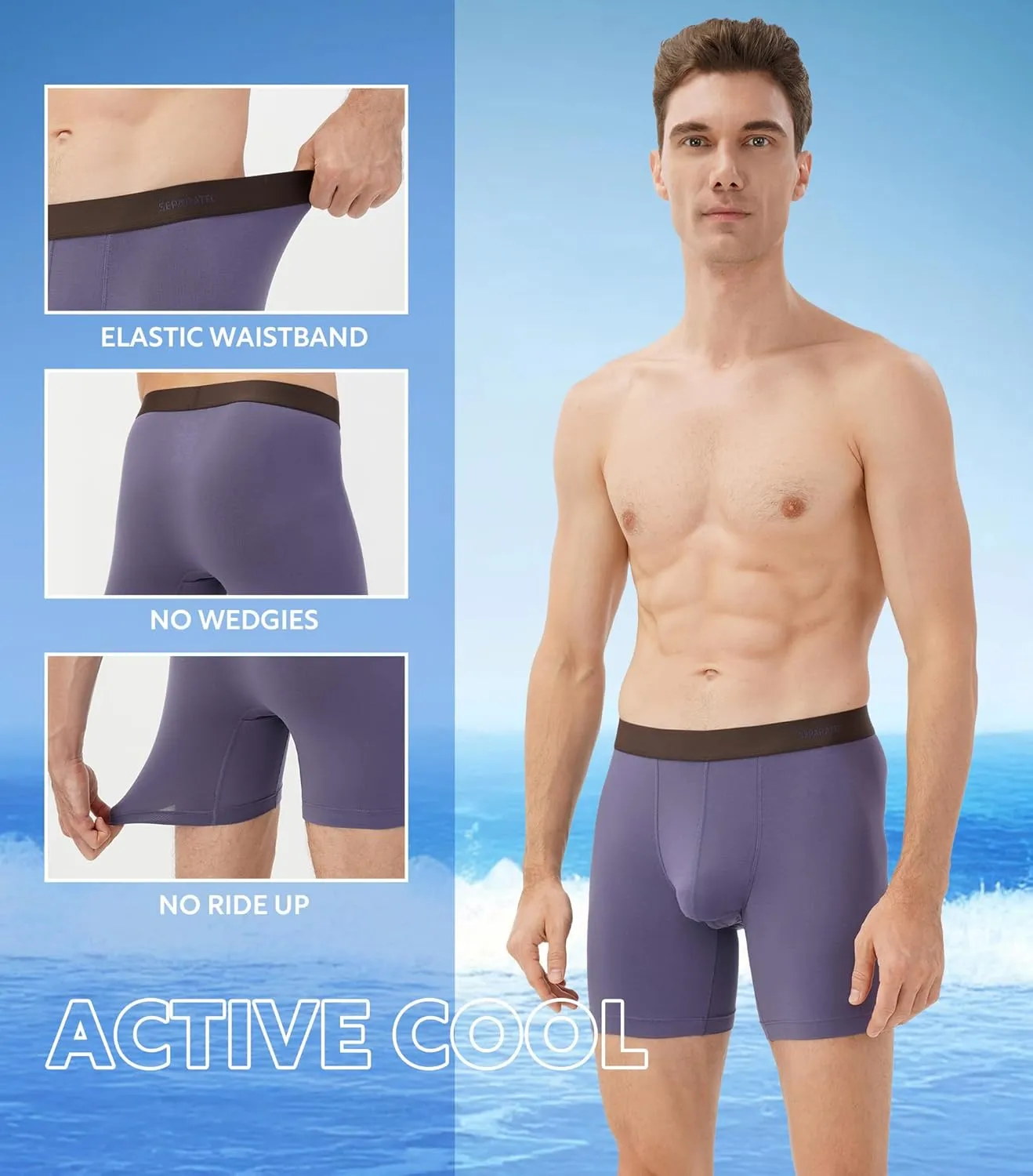 Separatec Mens Underwear with Pouch Moisture Wicking Rayon Made From Bamboo Underwear Men Breathable Boxer Briefs 3 or 6 Pack