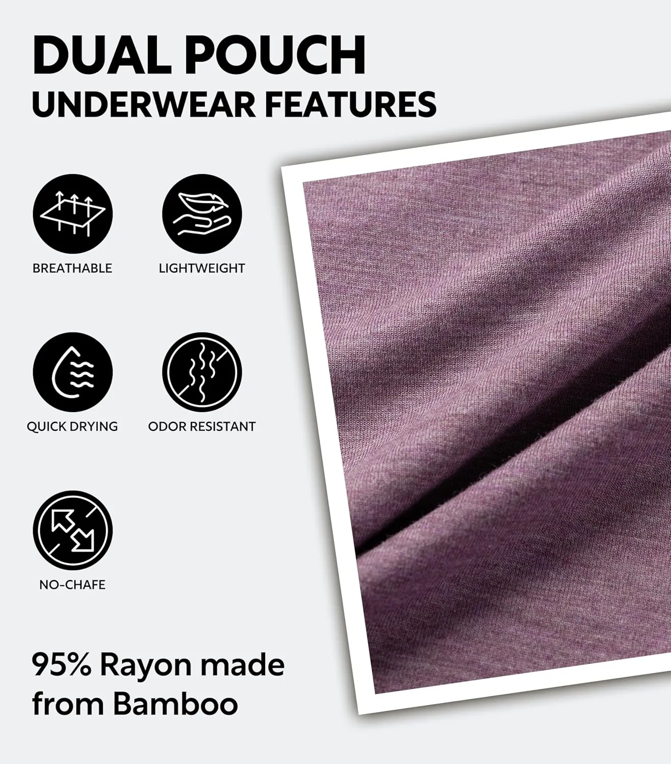 Separatec Mens Underwear with Pouch Moisture Wicking Rayon Made From Bamboo Underwear Men Breathable Boxer Briefs 3 or 6 Pack