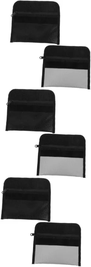 Sets Fireproof Cash Document Holder File Bag Zipper for Money Receipts Legal Pouch Pcs