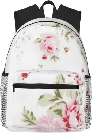 Shabby Chic Rose Floral Lightweight Packable Backpack Travel Casual Hiking Daypack Foldable Backpack For Men Women
