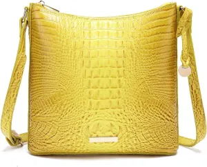 Shoulder Crocodile Flat Handbags for Women trendy Ladies Shoulder Bag Embossed Pattern Leather Crossbody Purse