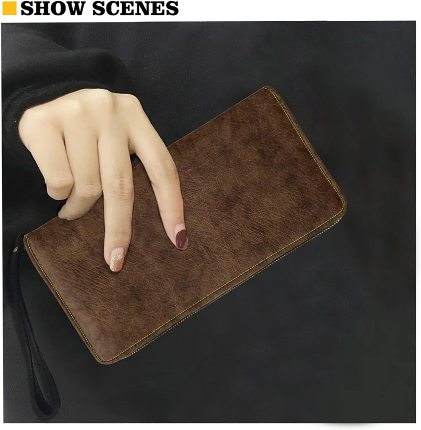 Shoulder Wallet 2Pcs, Leather Shoulder Bags with Belt Wallet Set of 2 Lightweight & Portable for Travel & Shopping