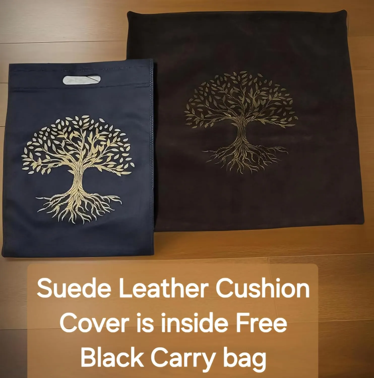 SKADO Genuine Suede Leather Pillow Cover – Decorative Throw Covers Sofa Cushion Case for Living Room – Cowhide Brown Leather Covers for Bedroom 18 X 18 Inches