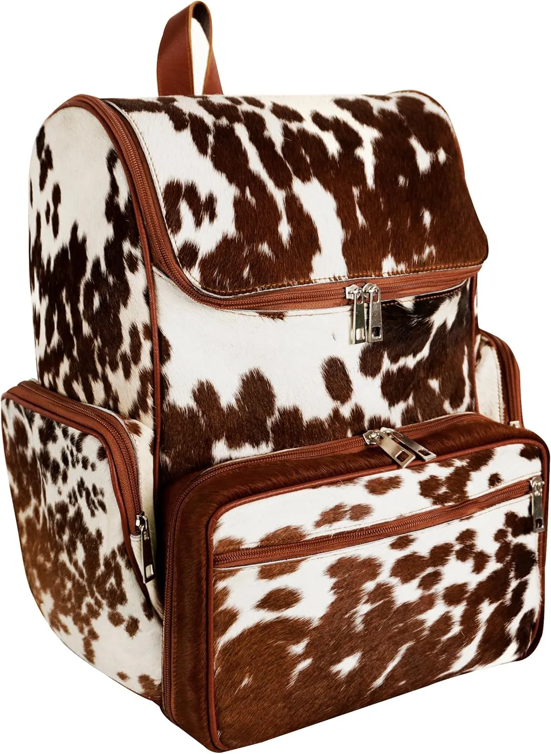 SKY-SELLER Leather Diaper Bag Backpack Maternity Leather Travel Backpack for Teen Girls & Boys - Multifunction Cow Print Baby Diaper Bags