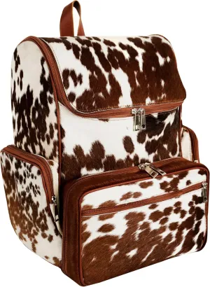 SKY-SELLER Leather Diaper Bag Backpack Maternity Leather Travel Backpack for Teen Girls & Boys - Multifunction Cow Print Baby Diaper Bags