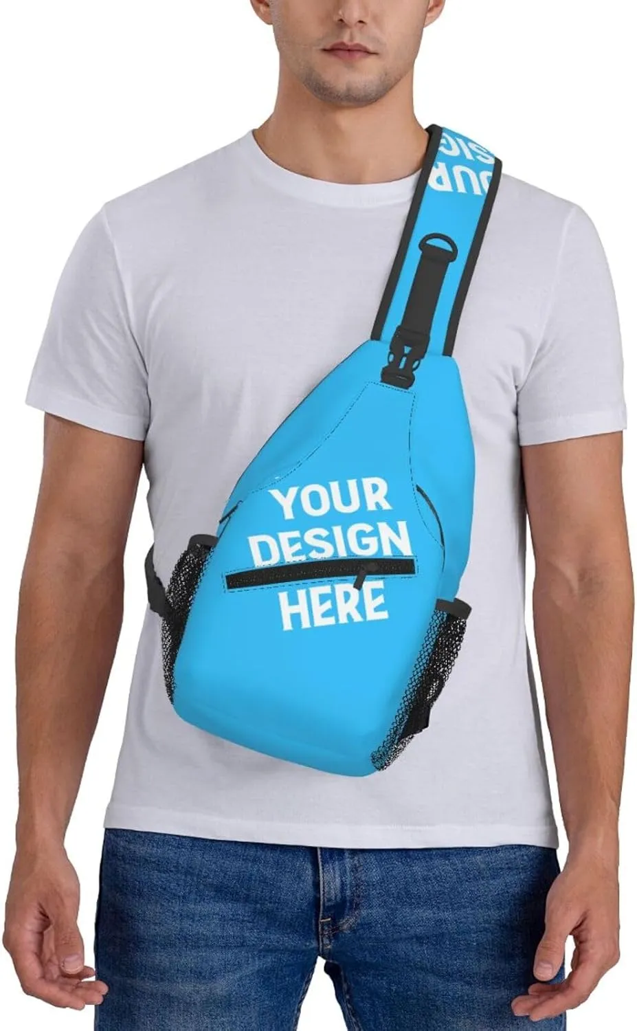 Sling Backpack for Men&Women Personalized Crossbody Sling Bags with Photo Name Logo Customized Chest Bag Travel Hiking