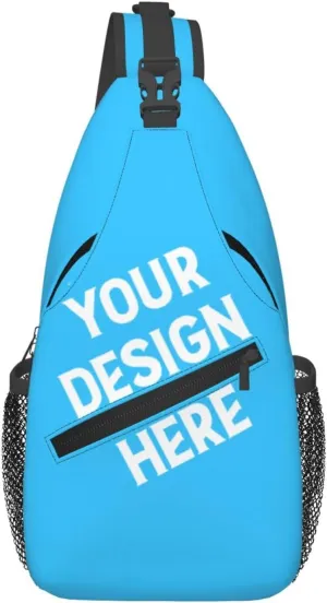 Sling Backpack for Men&Women Personalized Crossbody Sling Bags with Photo Name Logo Customized Chest Bag Travel Hiking
