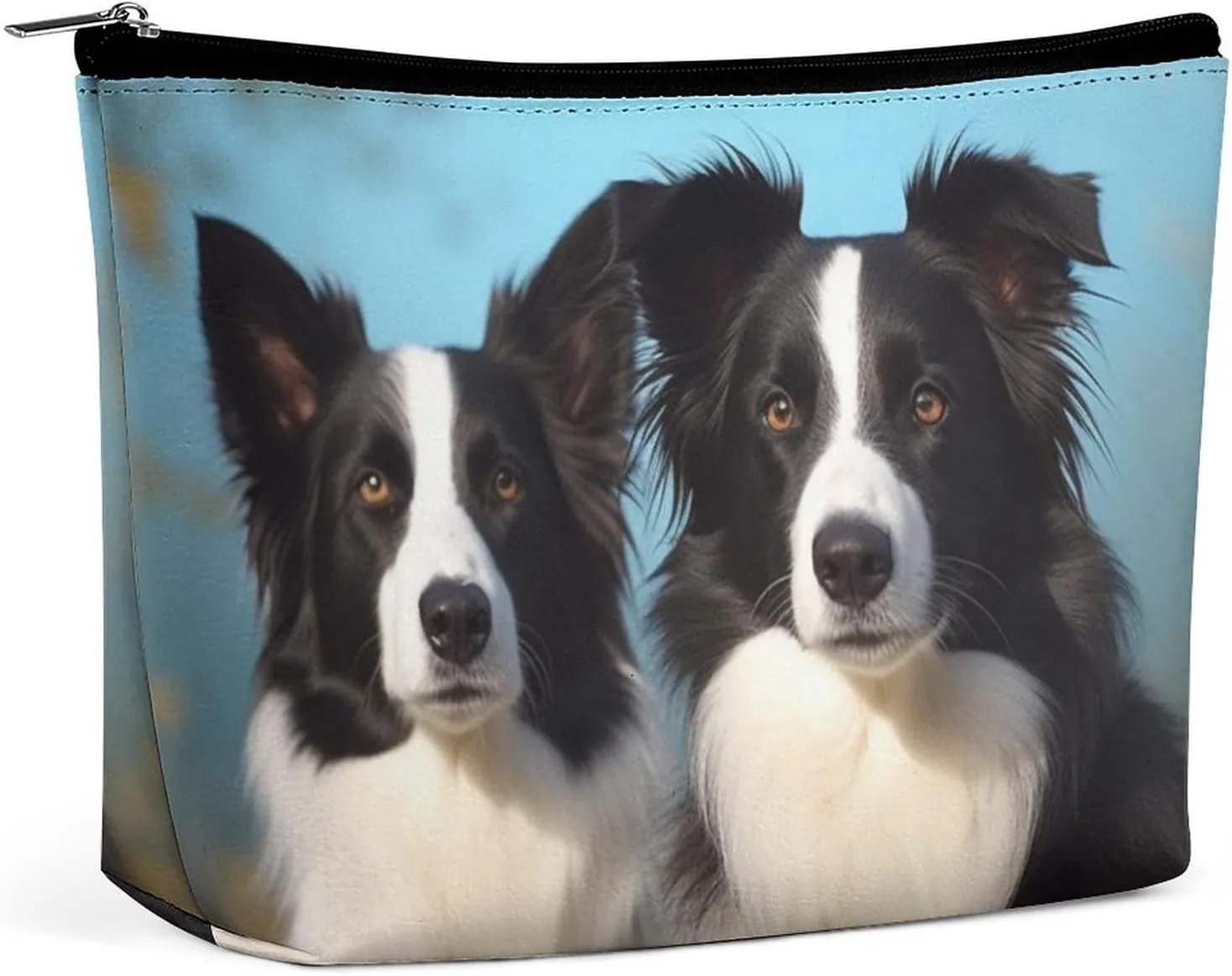 Small Cosmetic Bag Elegant Roomy Border Collie Makeup Bags Portable Zipper Pouch Lipstick Bag Travel Toiletry Bag for Best Friend Gift