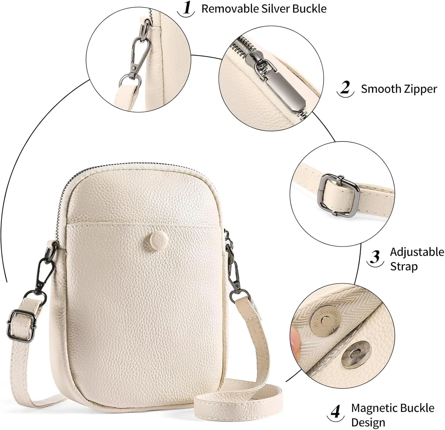 Small Crossbody Bags for Women Leather cell Phone Bag Wallet Purse with Credit Card Slots Adjustable Strap