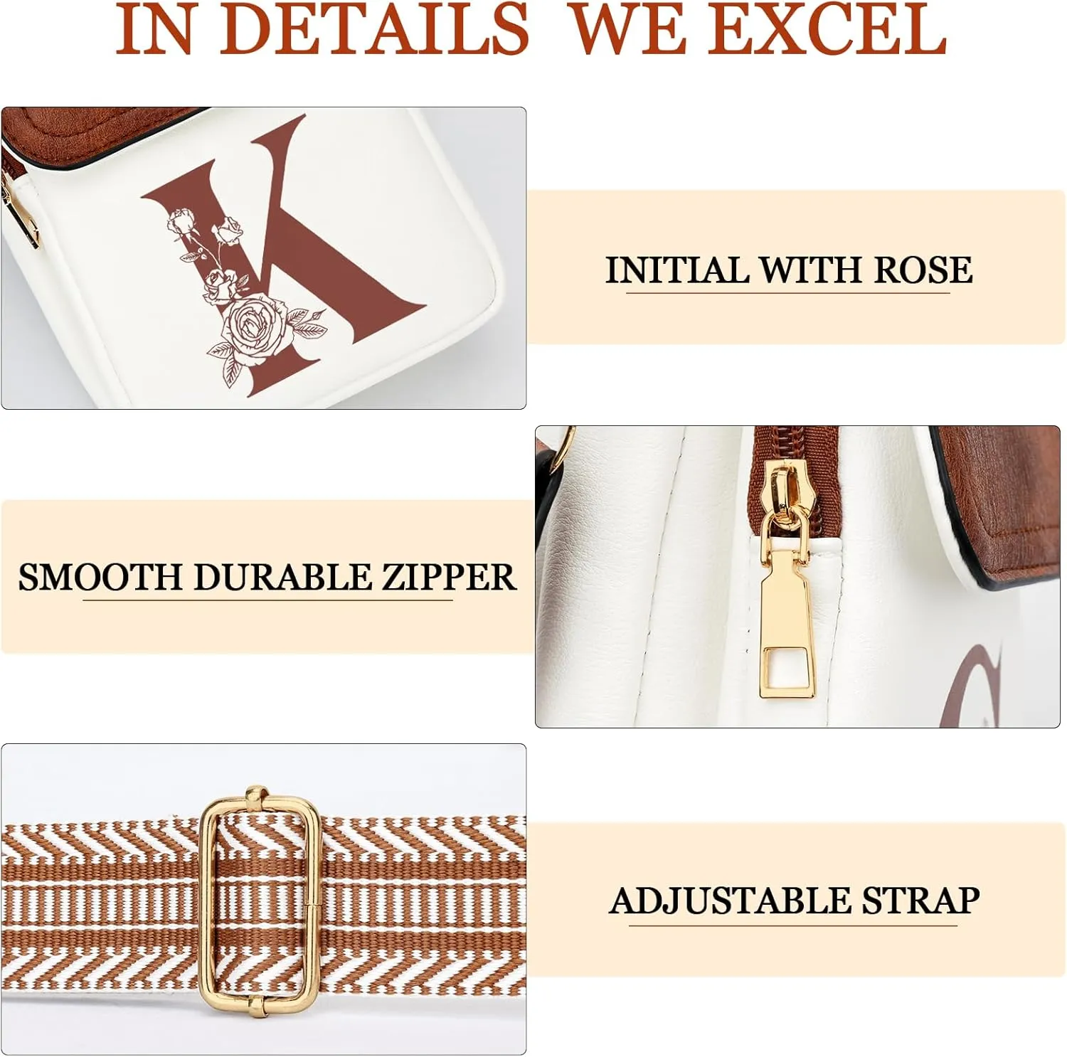 Small Personalized Initial Crossbody Bag for Women Cell Phone Leather Purse Wallet Birthday Gift