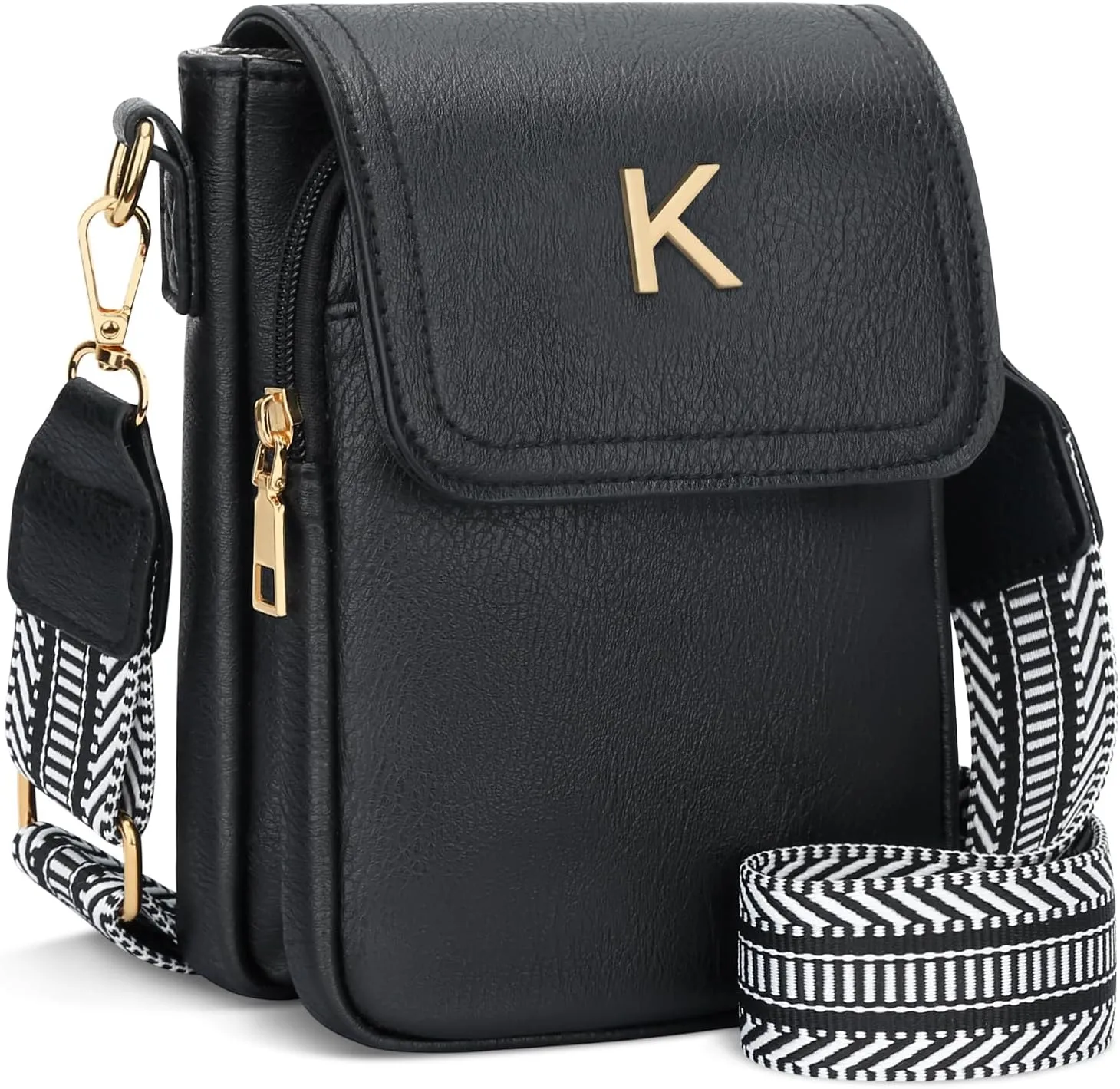 Small Personalized Initial Crossbody Bag for Women Cell Phone Leather Purse Wallet Birthday Gift