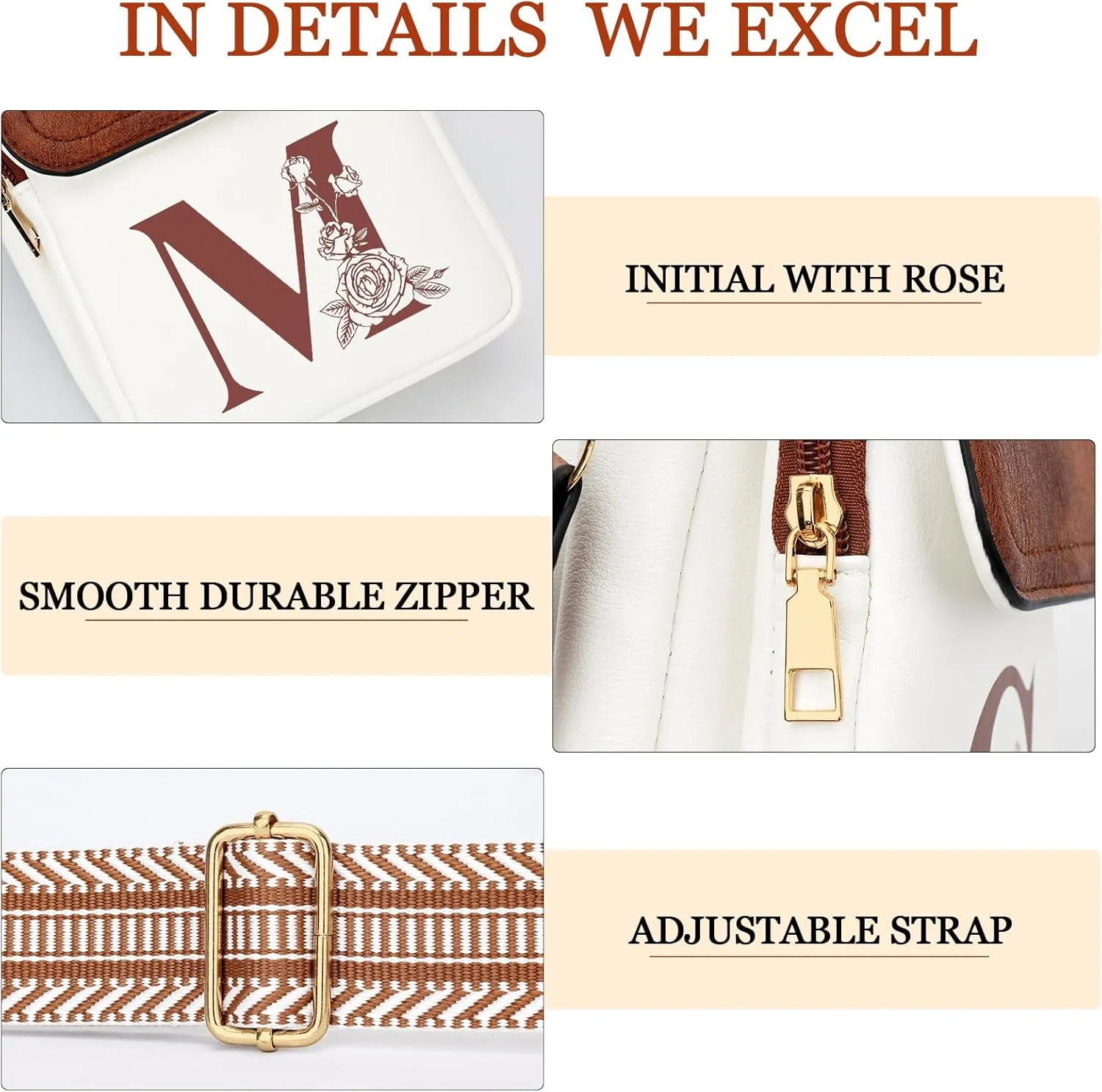 Small Personalized Initial Crossbody Bag for Women Cell Phone Leather Purse Wallet Birthday Gift