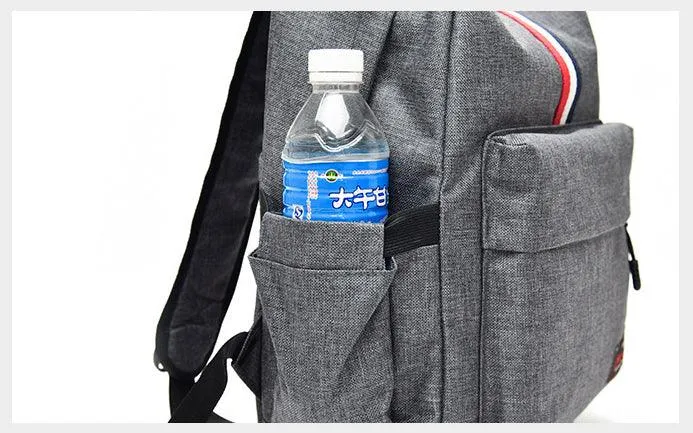 Smart Link Outdoor 3 Coloured Strap Backpack with USB Port Bags-Grey