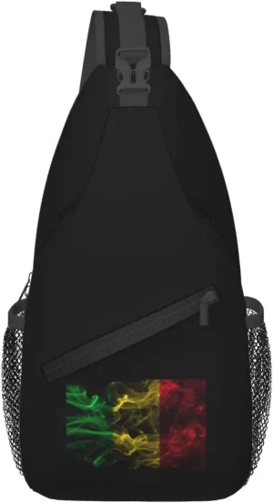 Smoke Style Flag Of Mali Crossbody Bags For Women Men Chest Backpack Gym Shoulder Bag Travel Outdoor Sports Casual Crossbody Bags