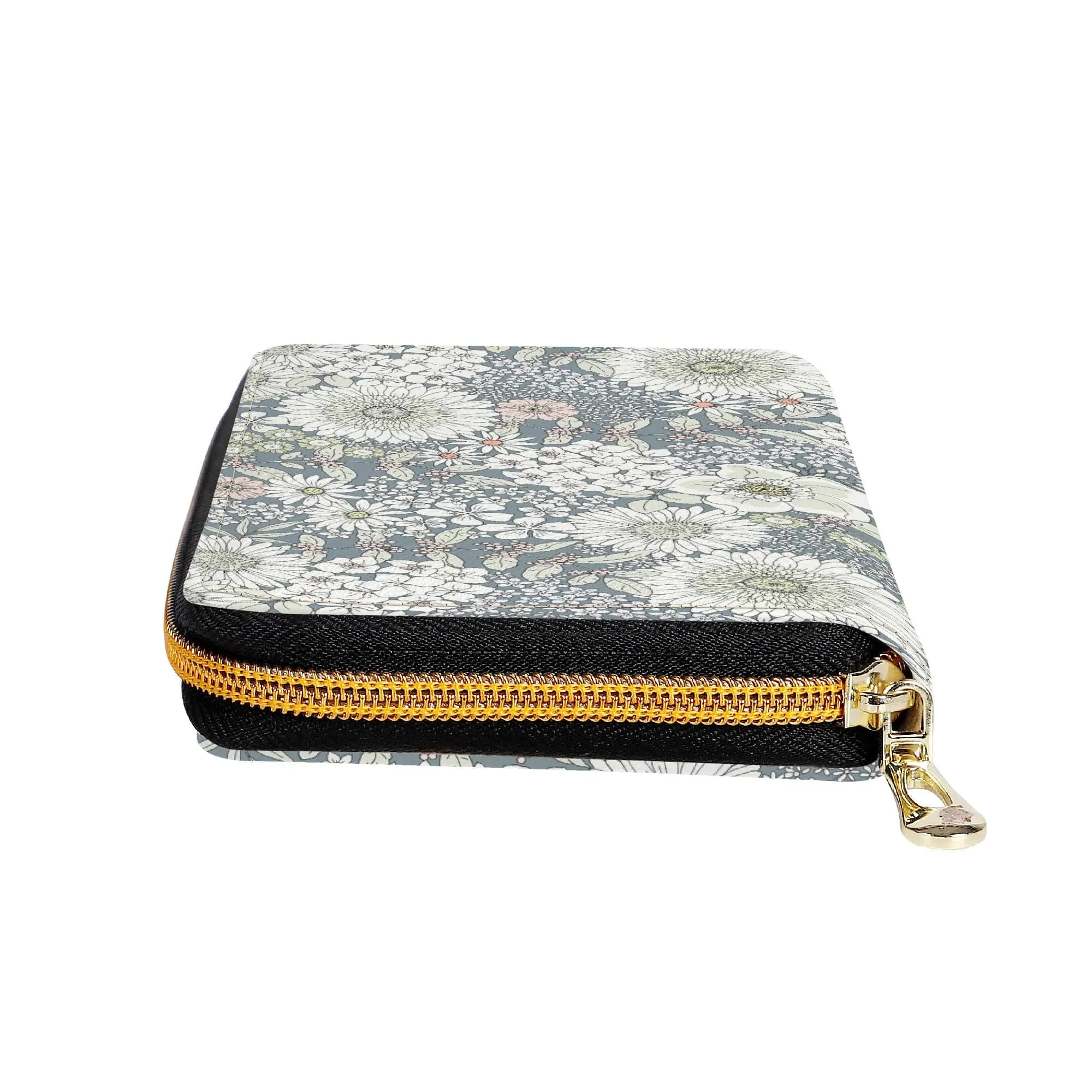 Snowy Field Of Flowers Zip-Around Wallet