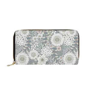 Snowy Field Of Flowers Zip-Around Wallet