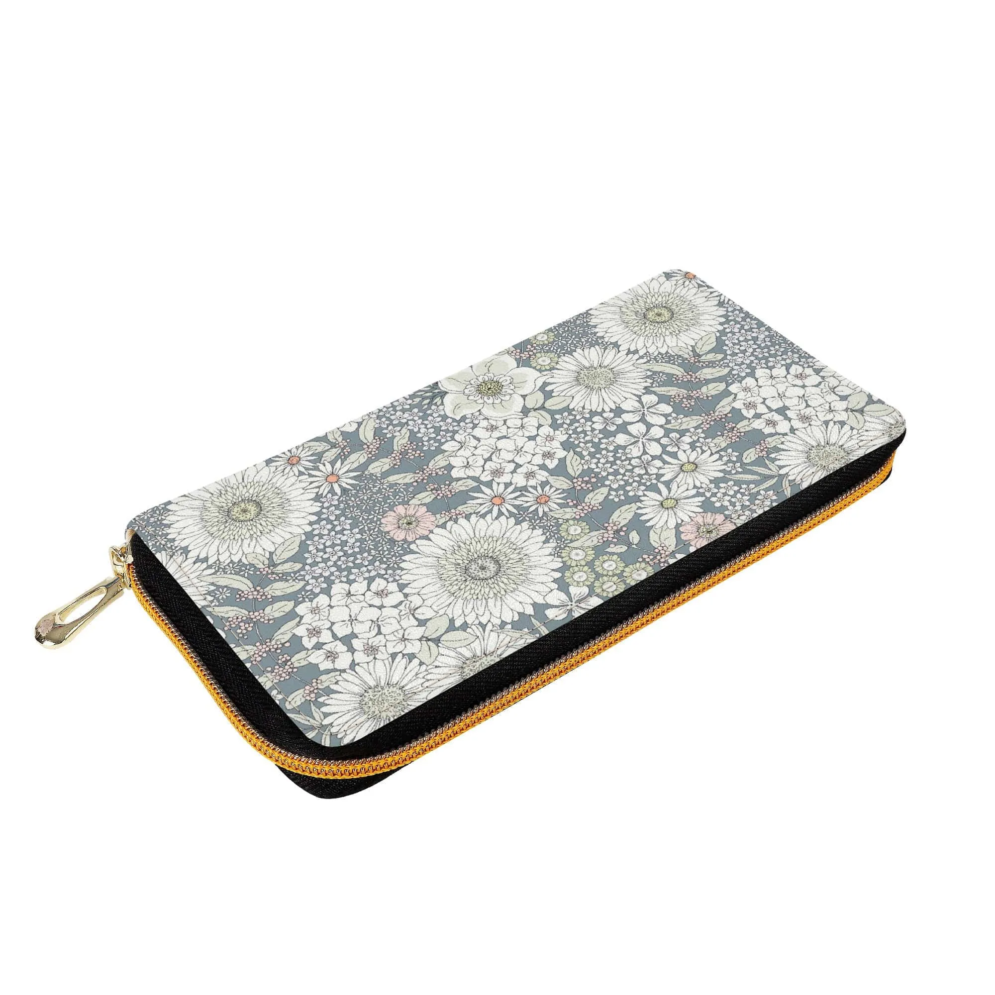 Snowy Field Of Flowers Zip-Around Wallet
