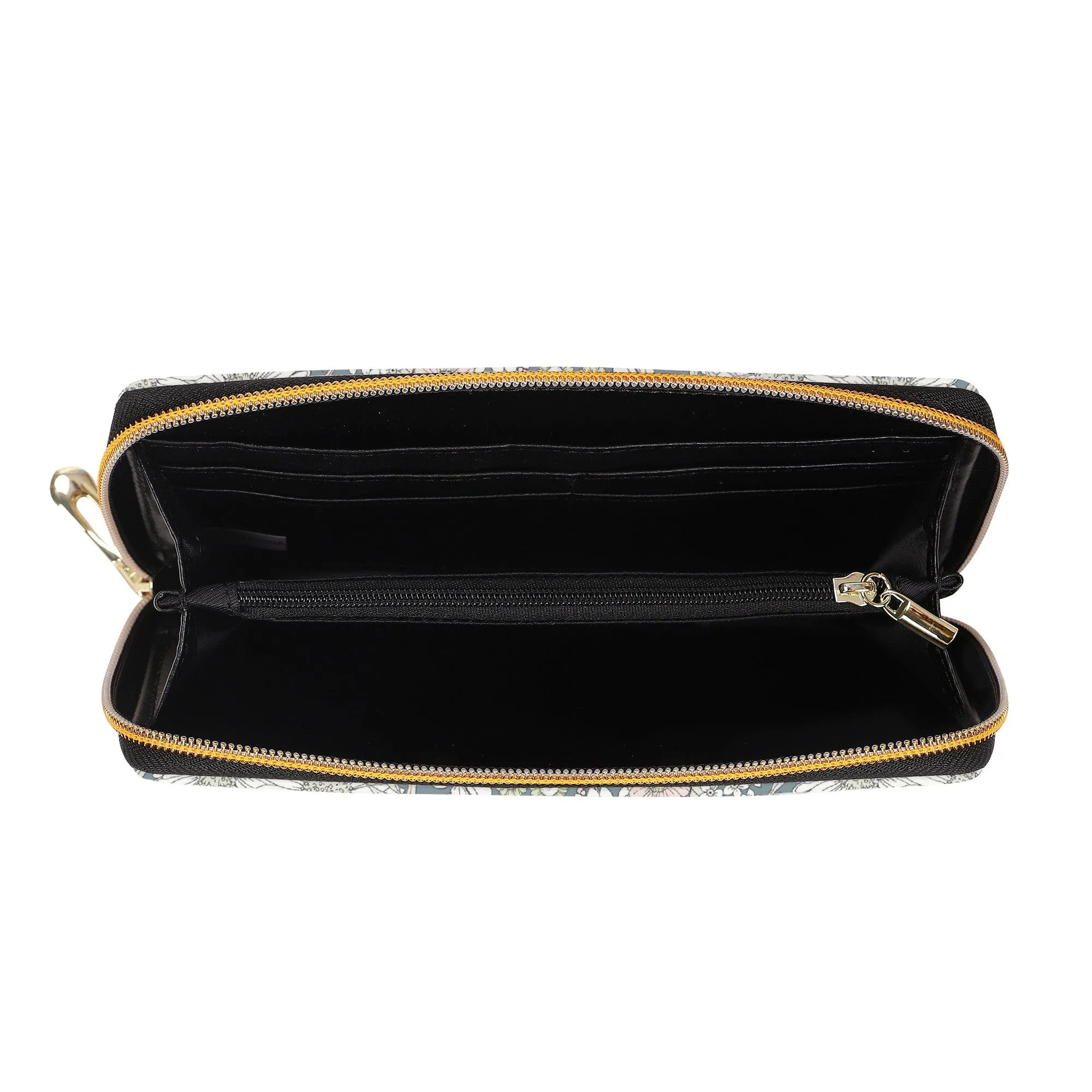 Snowy Field Of Flowers Zip-Around Wallet