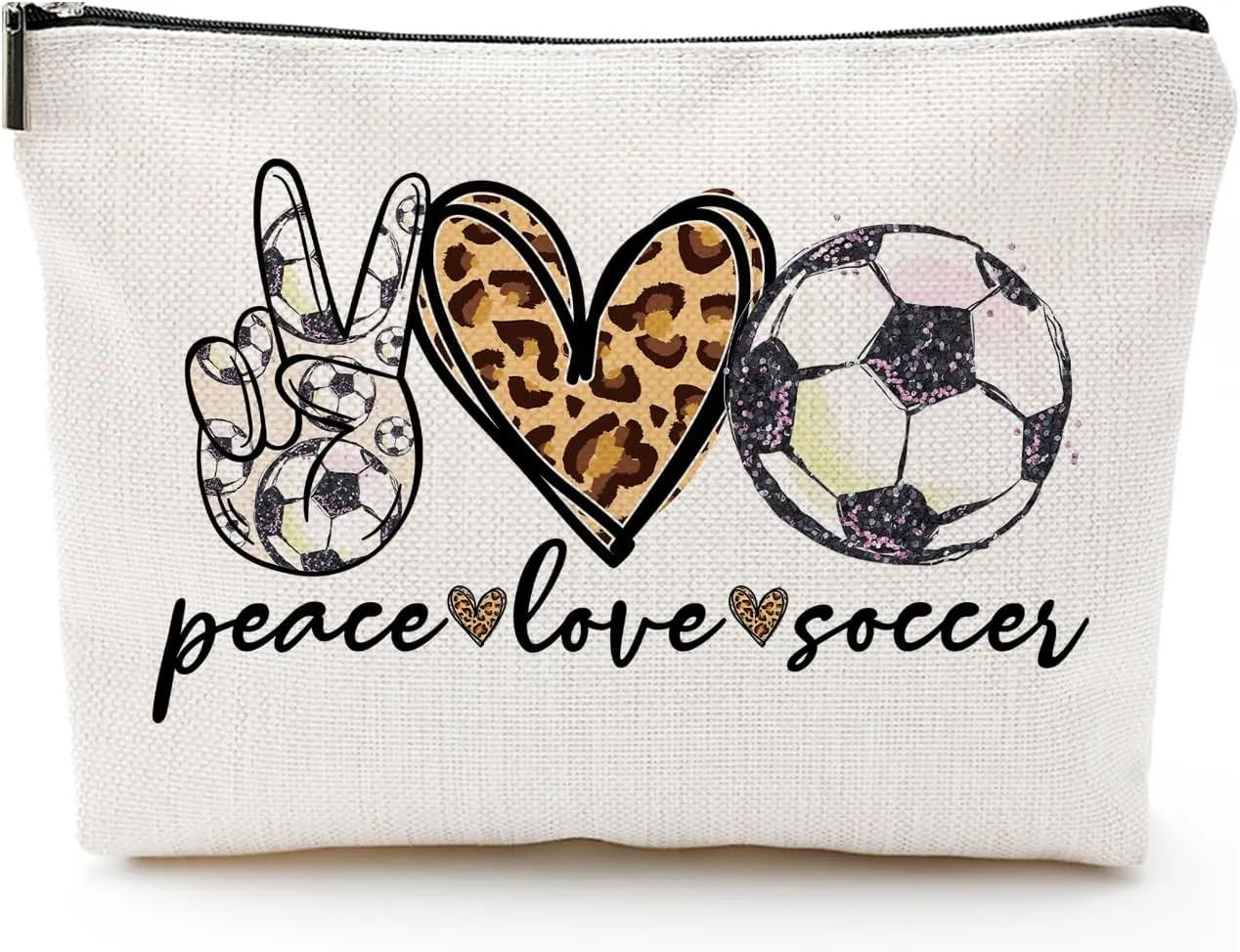 Soccer Gifts Makeup Bag - Inspirational Gift for Soccer Lovers ， Ideal for Mom, Grandma, Sister, Coworker, Friend, BFF | Birthday or Any Occasion ， Women's Gift