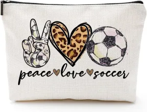 Soccer Gifts Makeup Bag - Inspirational Gift for Soccer Lovers ， Ideal for Mom, Grandma, Sister, Coworker, Friend, BFF | Birthday or Any Occasion ， Women's Gift