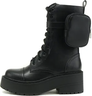 Soda LYDIA ~ Women Lug Sole Mid Shaft Chunky Heel Fashion Combat Boot W/SIDE ZIPPER