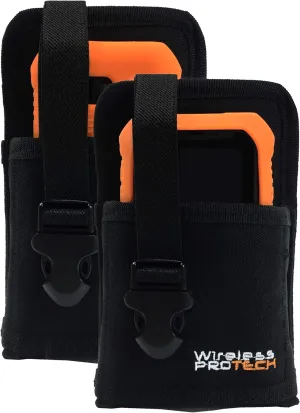 Sonim XP5S Case, Silicone Gel Case for Sonim XP5s XP5800 and Military-Grade Ballistic Nylon Pouch (Orange)