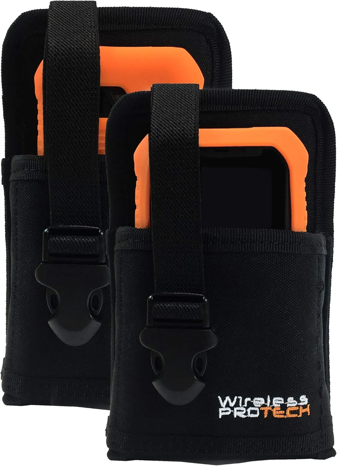 Sonim XP5S Case, Silicone Gel Case for Sonim XP5s XP5800 and Military-Grade Ballistic Nylon Pouch (Orange)