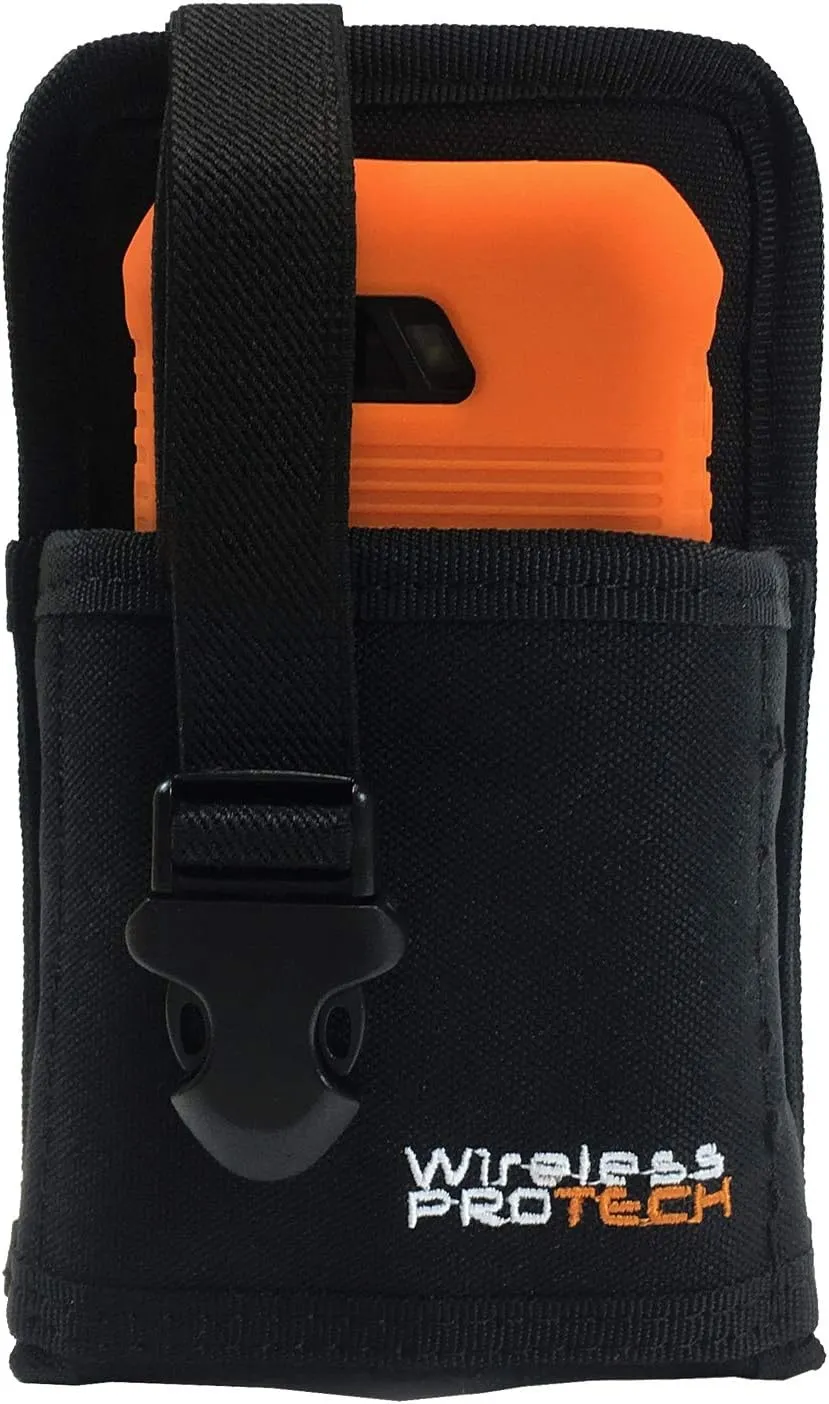 Sonim XP5S Case, Silicone Gel Case for Sonim XP5s XP5800 and Military-Grade Ballistic Nylon Pouch (Orange)