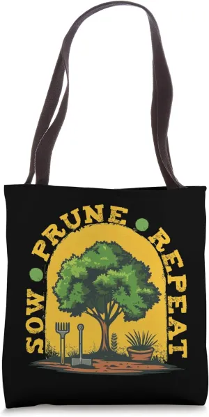 Sow Prune Repeat Funny Gardener Passion Vintage Sunset Tote Bag