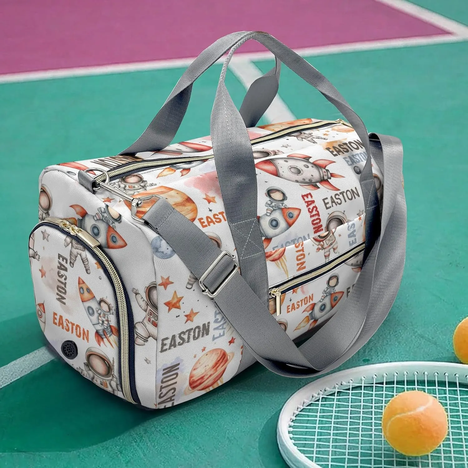 Space Astronaut Duffle Bag for Travel, Carry on Bag Travel Bags Space Exploration Canvas Travel Duffel Bag Overnight Weekend Gym Bag Carry On Luggage Bags