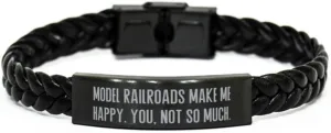 Special Model Railroads Braided Leather Bracelet, Model Railroads Make Me, Present for Friends, Best Gifts from Friends, Model Train Set, Toy Trains, Train Tracks, Railroad Toys, Electric Trains,