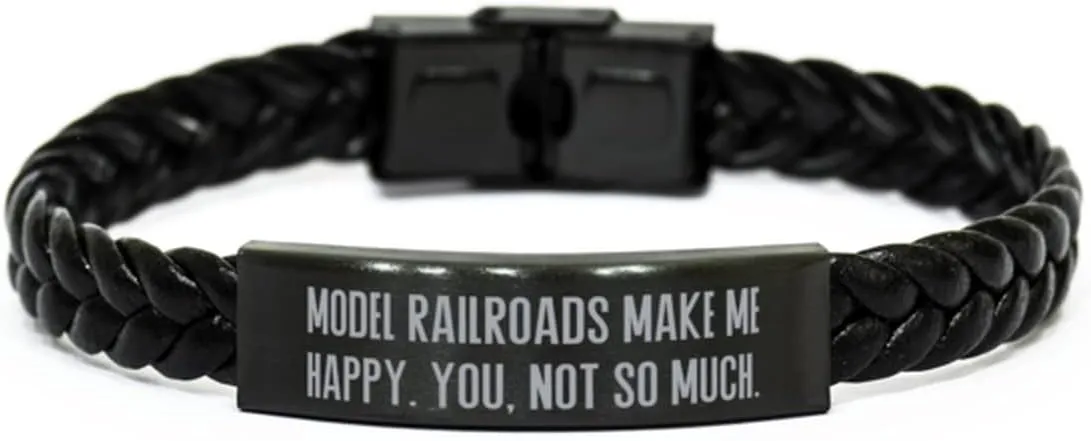 Special Model Railroads Braided Leather Bracelet, Model Railroads Make Me, Present for Friends, Best Gifts from Friends, Model Train Set, Toy Trains, Train Tracks, Railroad Toys, Electric Trains,