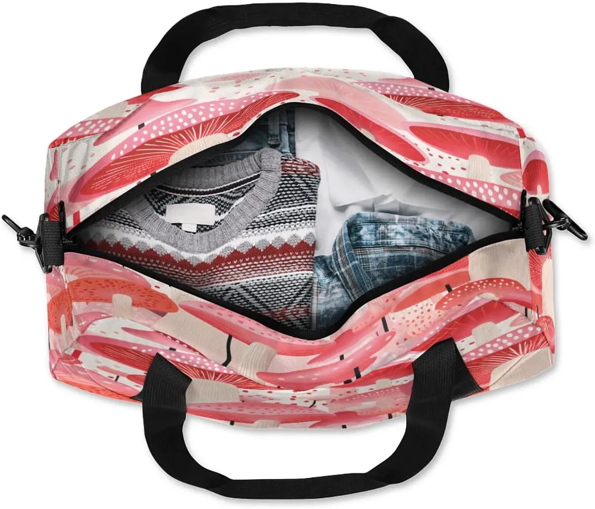 Sport Duffel Bag Beautiful Mushrooms Print Kids Gym Bag Weekender Overnight Bags for Boys Girls Teens Carry On Workout Travel Bag