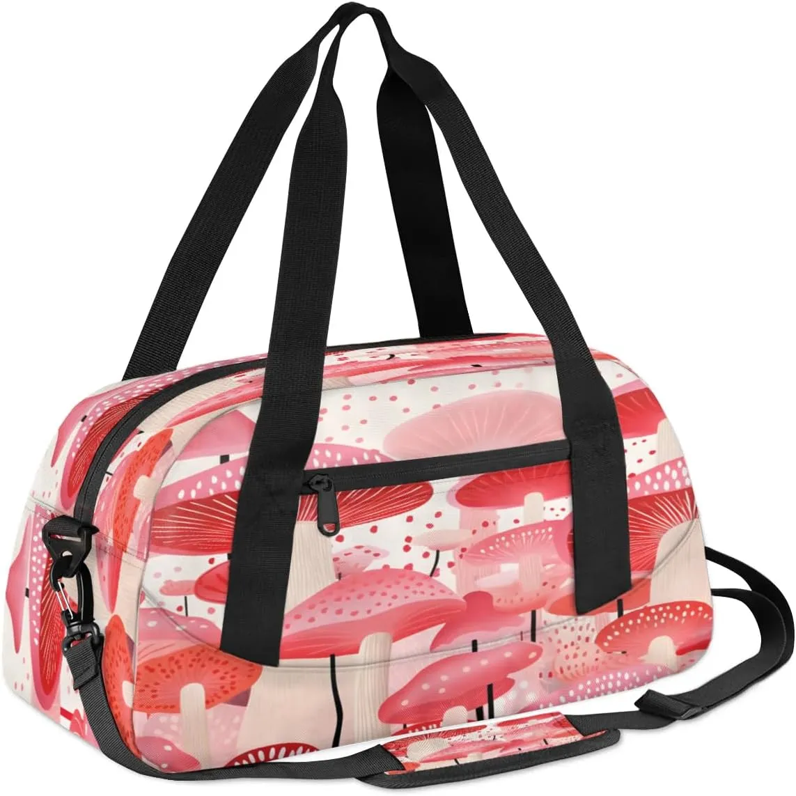 Sport Duffel Bag Beautiful Mushrooms Print Kids Gym Bag Weekender Overnight Bags for Boys Girls Teens Carry On Workout Travel Bag