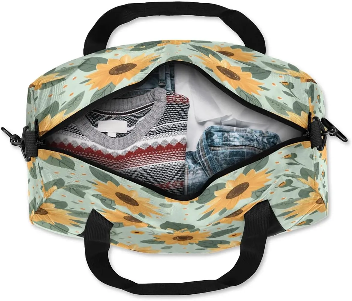 Sport Duffel Bag Cute Sunflowers Print Kids Gym Bag Weekender Overnight Bags for Boys Girls Teens Carry On Workout Travel Bag