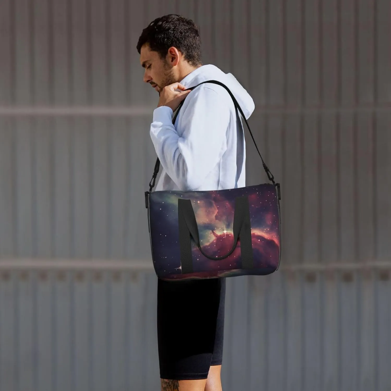 Sports Gym Bag for Women Men Travel Duffel Bag Tote Weekender Bag Carry on Overnight Bag for Travel Swimming Fitness Workout Sports Star Field in Deep Space Duffle Bag