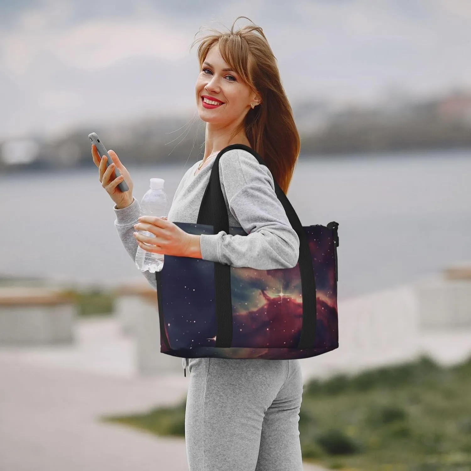 Sports Gym Bag for Women Men Travel Duffel Bag Tote Weekender Bag Carry on Overnight Bag for Travel Swimming Fitness Workout Sports Star Field in Deep Space Duffle Bag
